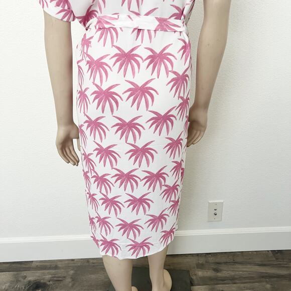 [Anthropologie] x Fabienne Chapot Pink Pretty Palms Boyfriend Cara Dress NWT 12 - Picture 5 of 11
